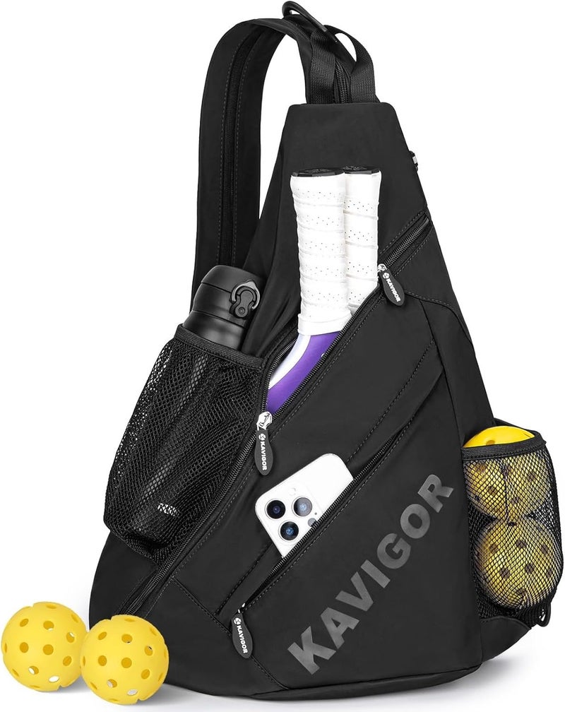 KAVIGOR 2025 Pickleball Sling Bag, Convertible Ultra-Light Backpack with Skin-Soft Fabric & Wet/Dry Pocket, Fits 4 Paddles + Gear - Image 1